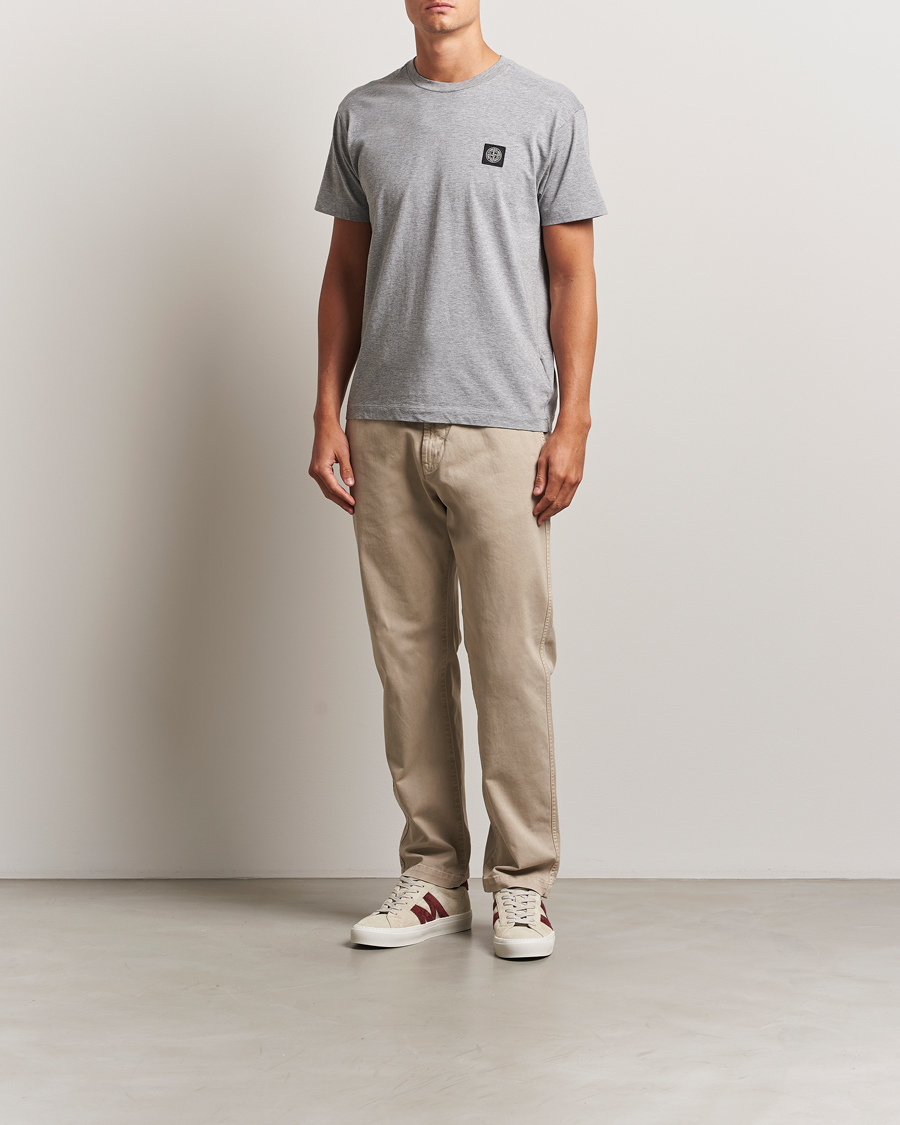 Herr | T-Shirts | Stone Island | Garment Dyed Cotton Jersey T-Shirt Grey Melange