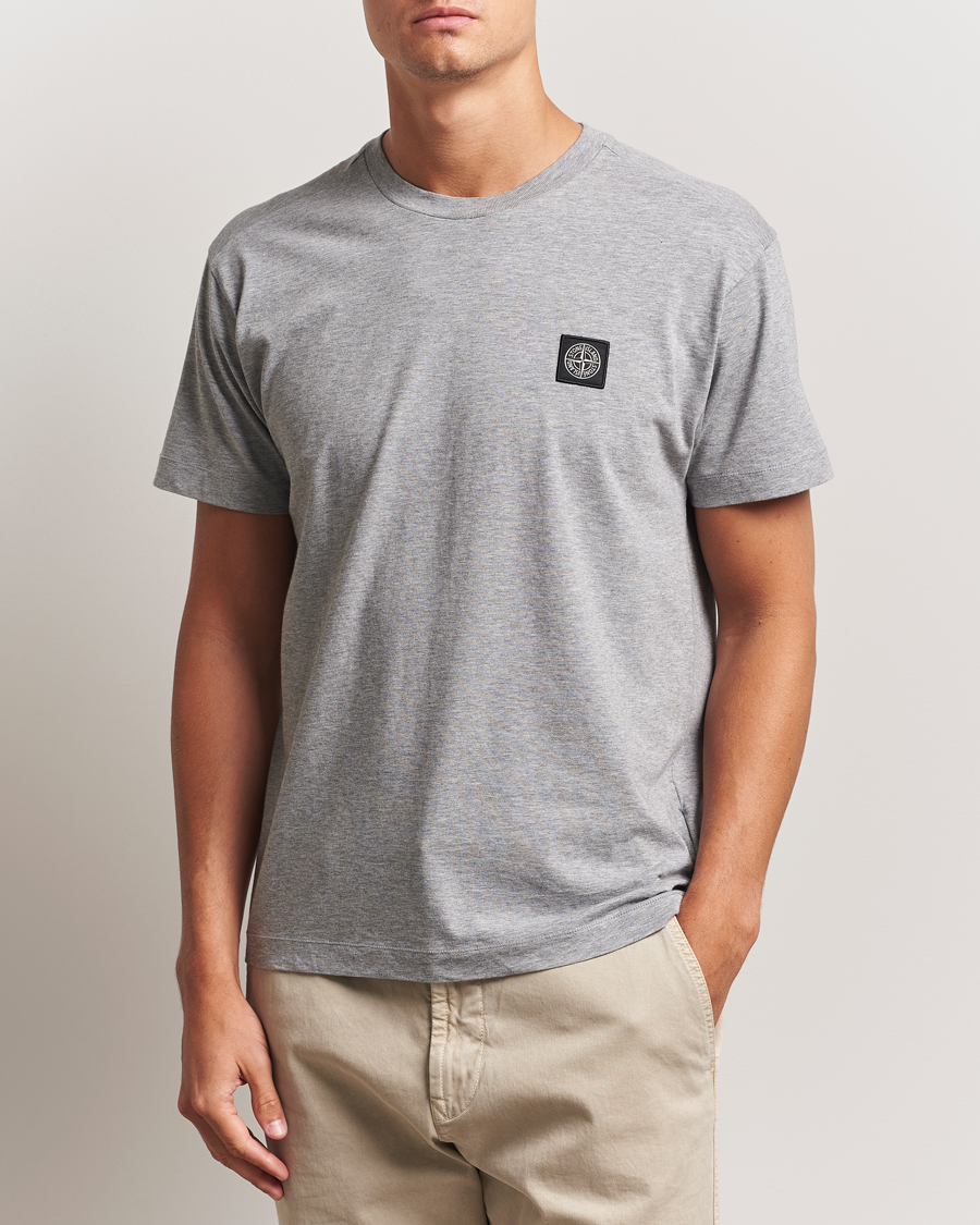 Herr | T-Shirts | Stone Island | Garment Dyed Cotton Jersey T-Shirt Grey Melange