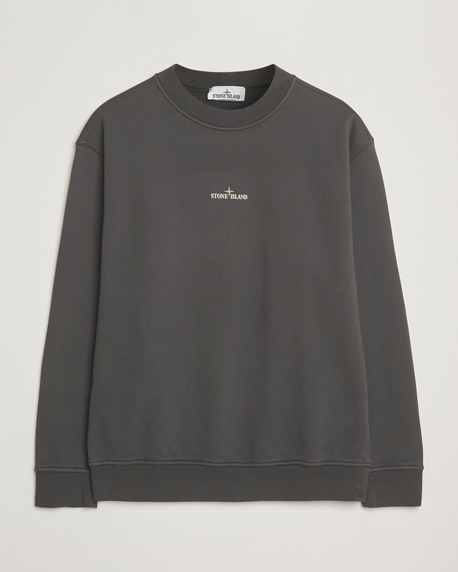 Herr | Tröjor | Stone Island | Cotton Fleece Backprint Sweatshirt Lead Grey