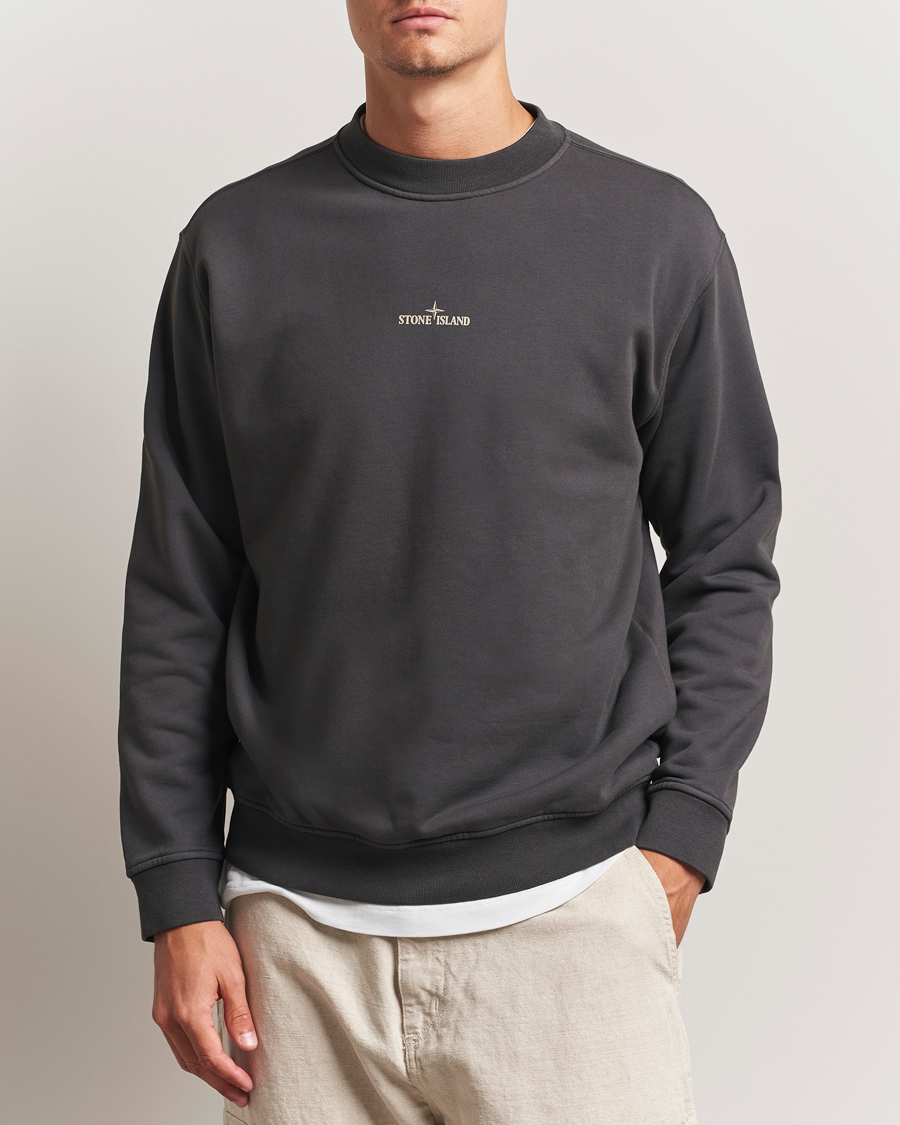 Herr | Tröjor | Stone Island | Cotton Fleece Backprint Sweatshirt Lead Grey