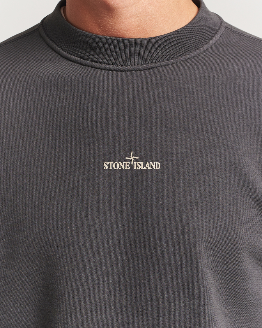 Herr | Tröjor | Stone Island | Cotton Fleece Backprint Sweatshirt Lead Grey