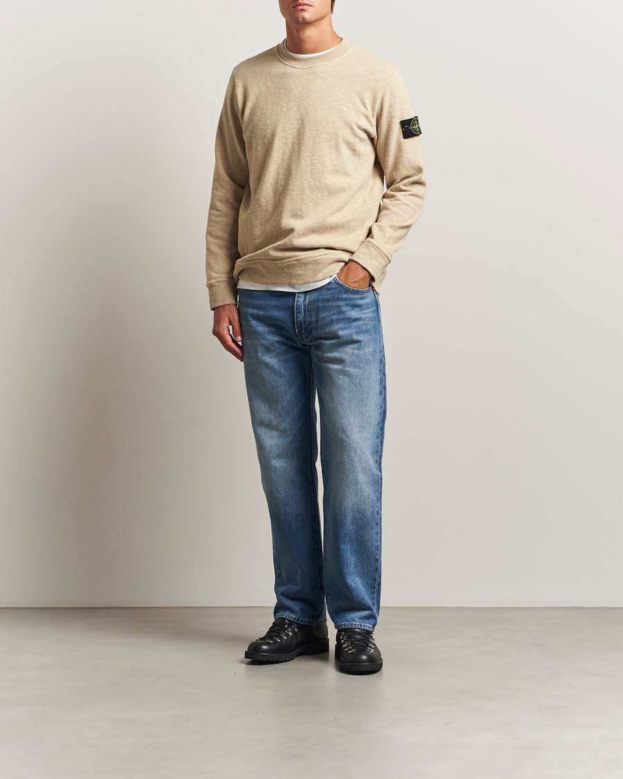 Herr | Tröjor | Stone Island | Vanisé Brushed Heavy Cotton Sweatshirt Desert