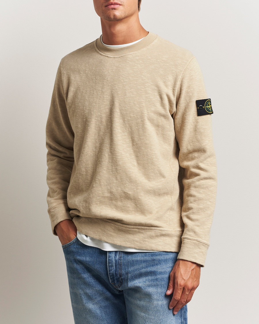 Herr | Tröjor | Stone Island | Vanisé Brushed Heavy Cotton Sweatshirt Desert