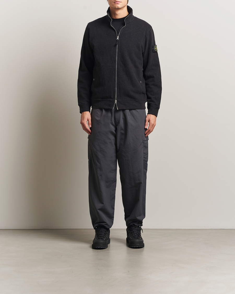 Herr | Tröjor | Stone Island | Vanisé Brushed Heavy Cotton Full Zip Black