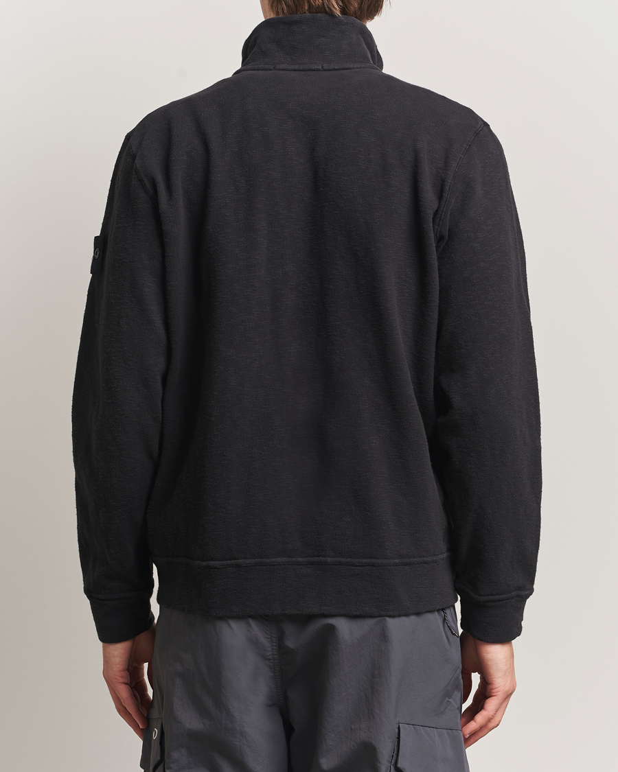 Herr | Tröjor | Stone Island | Vanisé Brushed Heavy Cotton Full Zip Black