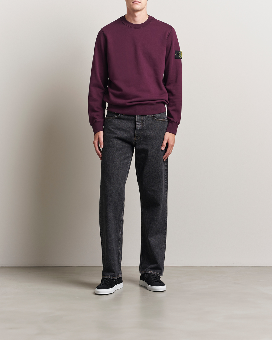 Herr | Tröjor | Stone Island | Garment Dyed Fleece Sweatshirt Amaranth