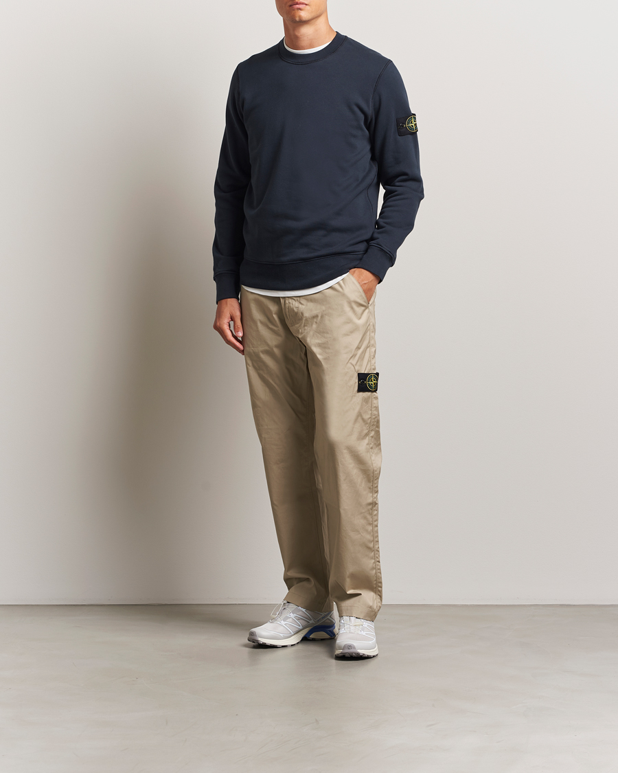 Herr | Tröjor | Stone Island | Garment Dyed Fleece Sweatshirt Navy