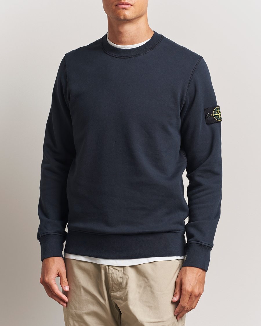 Herr | Tröjor | Stone Island | Garment Dyed Fleece Sweatshirt Navy
