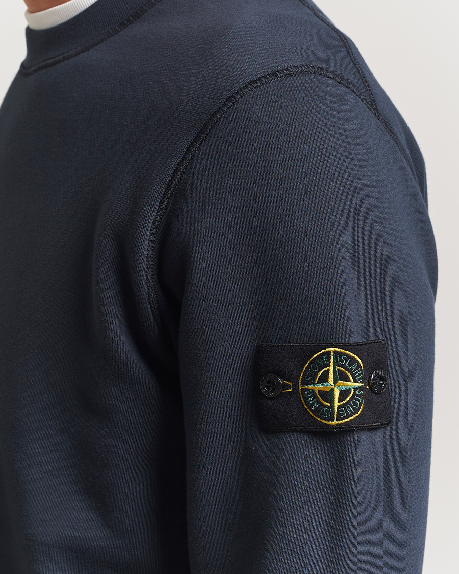 Herr | Tröjor | Stone Island | Garment Dyed Fleece Sweatshirt Navy