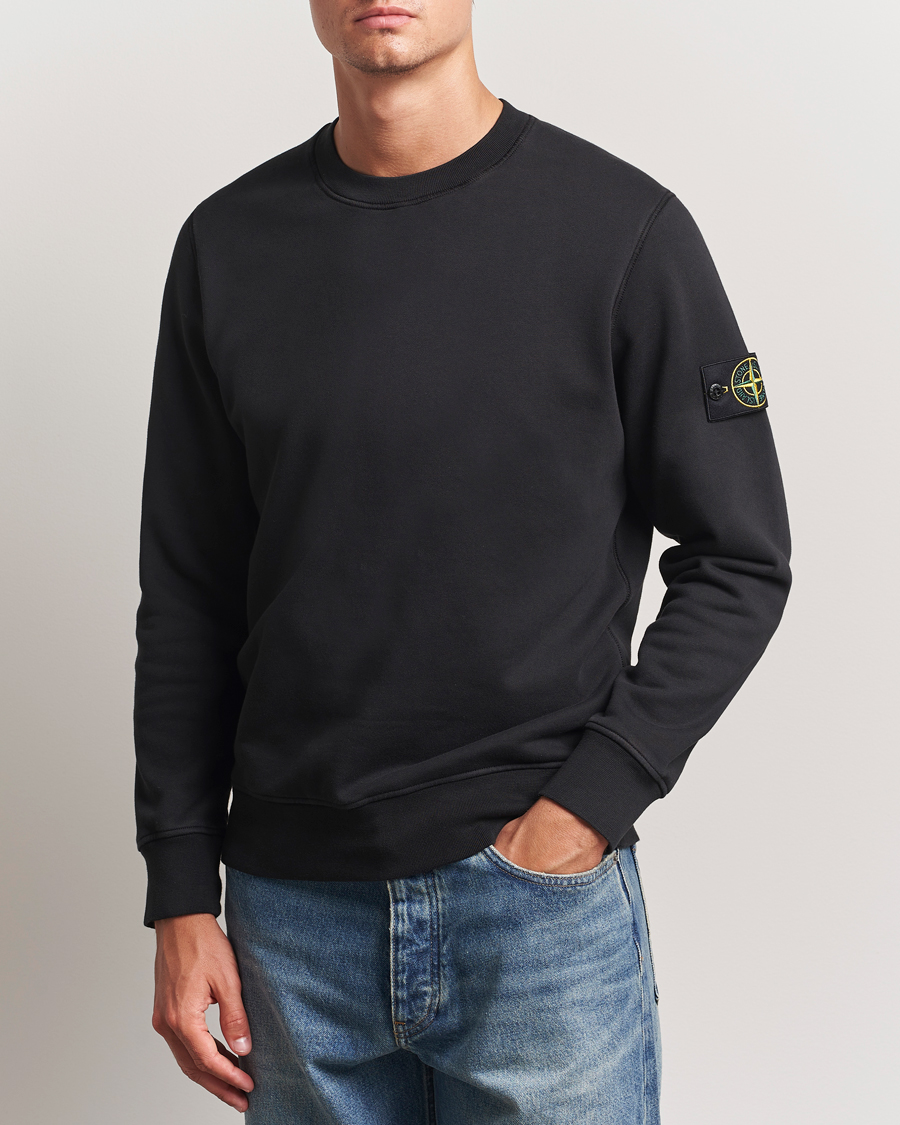 Herr | Tröjor | Stone Island | Garment Dyed Fleece Sweatshirt Black