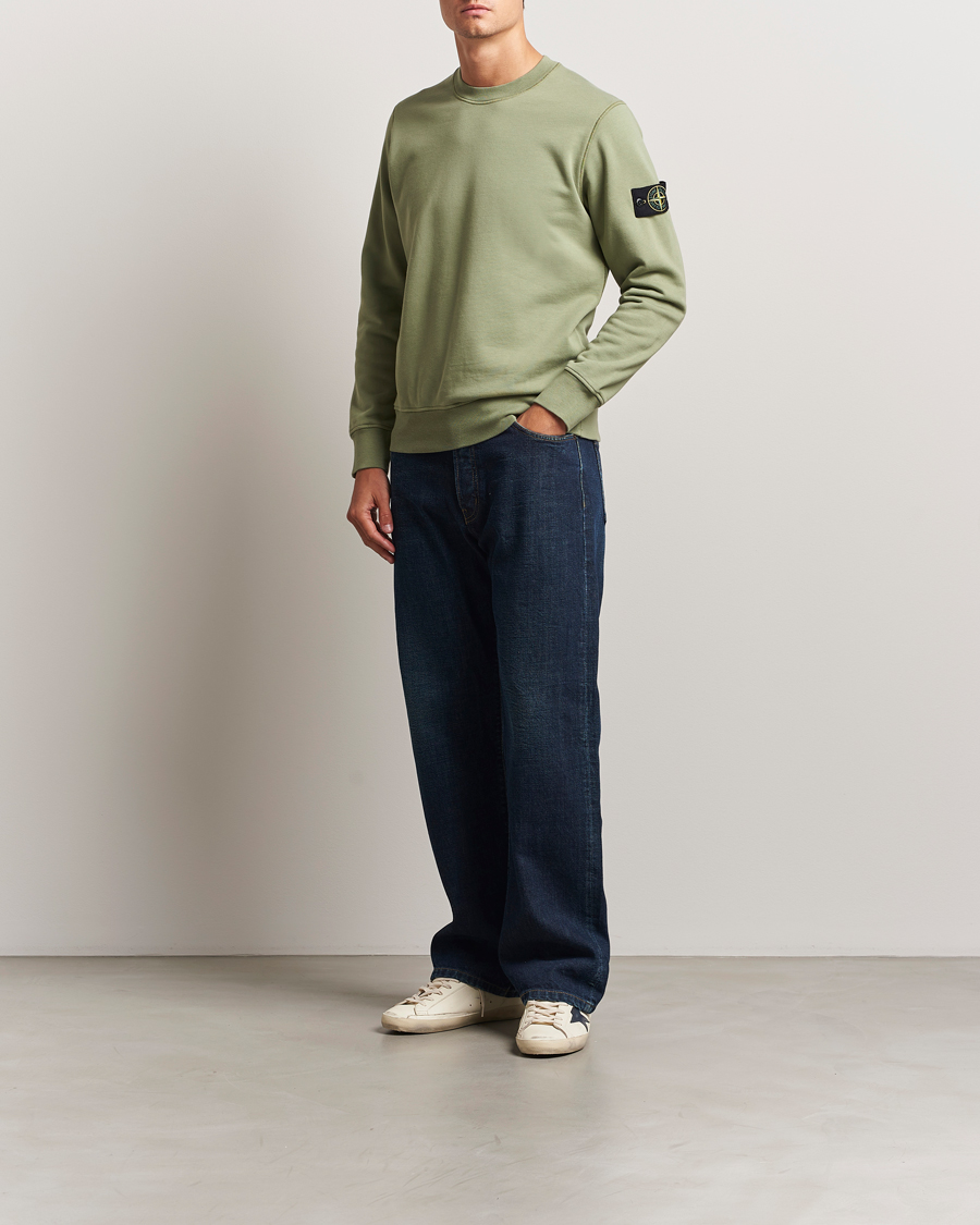 Herr | Tröjor | Stone Island | Garment Dyed Fleece Sweatshirt Sage