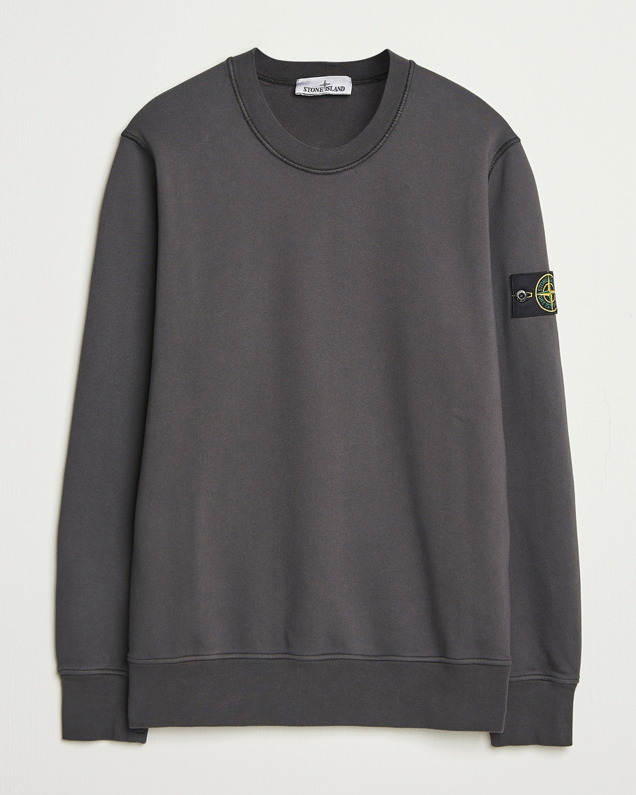 Herr | Tröjor | Stone Island | Garment Dyed Fleece Sweatshirt Lead Grey