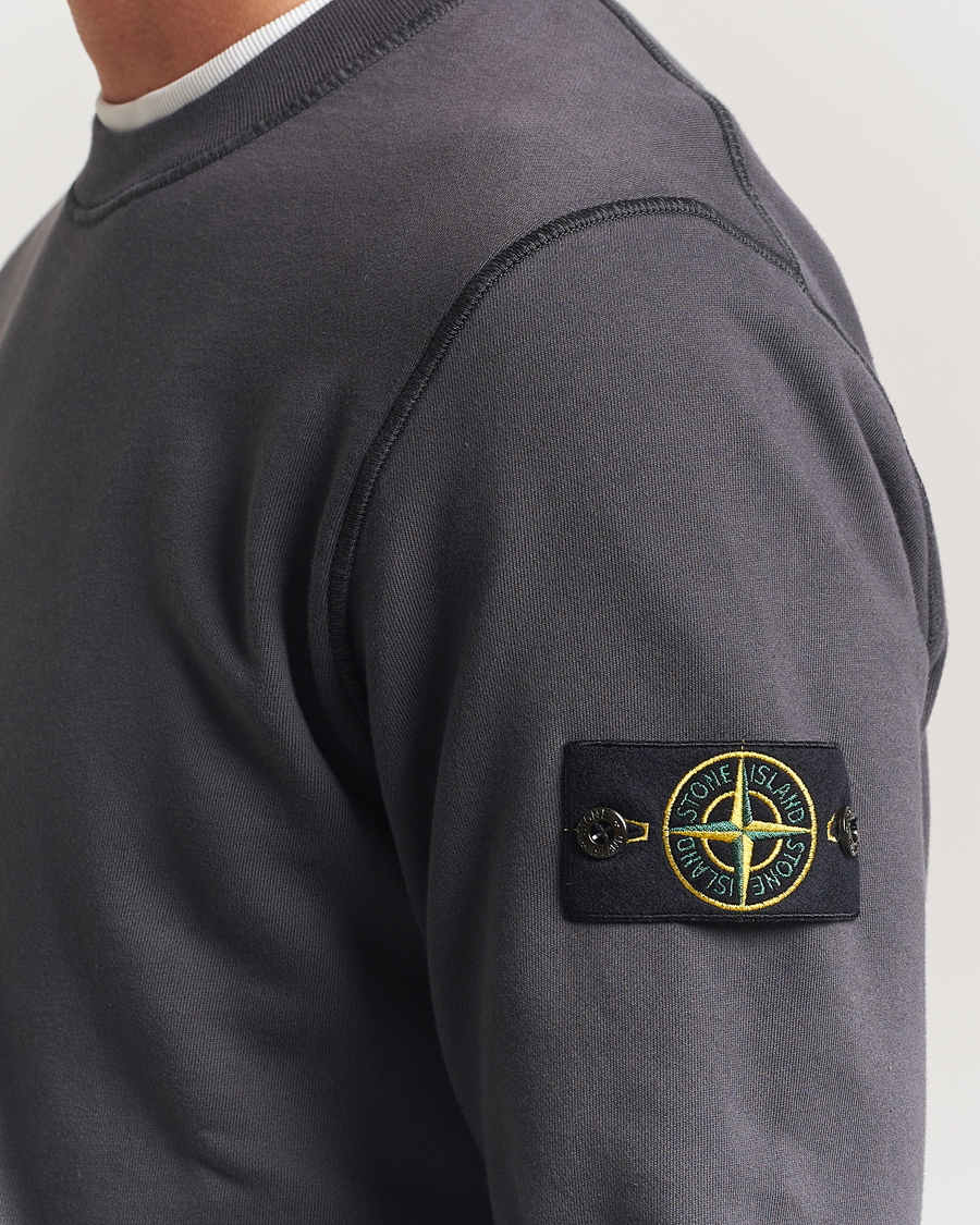 Herr | Tröjor | Stone Island | Garment Dyed Fleece Sweatshirt Lead Grey