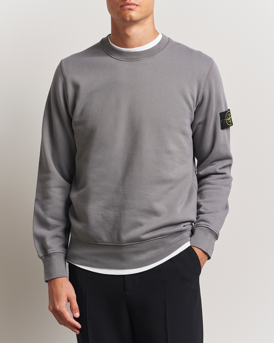 Herr | Tröjor | Stone Island | Garment Dyed Fleece Sweatshirt Cement