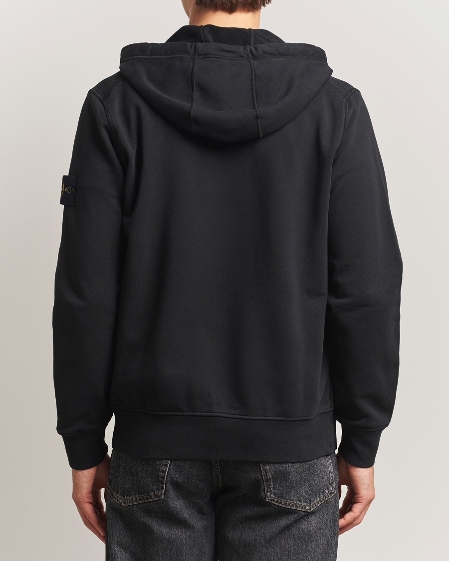 Herr | Tröjor | Stone Island | Garment Dyed Fleece Full-Zip Hood Black