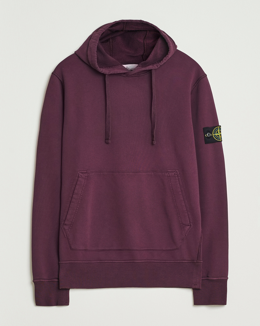 Herr | Tröjor | Stone Island | Garment Dyed Fleece Hood Amaranth