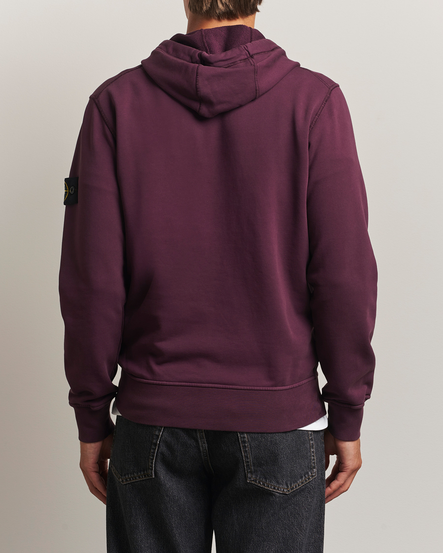 Herr | Tröjor | Stone Island | Garment Dyed Fleece Hood Amaranth
