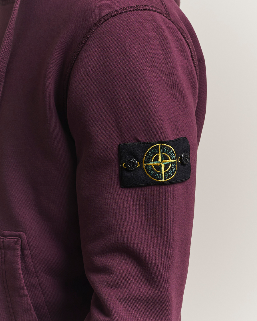 Herr | Tröjor | Stone Island | Garment Dyed Fleece Hood Amaranth