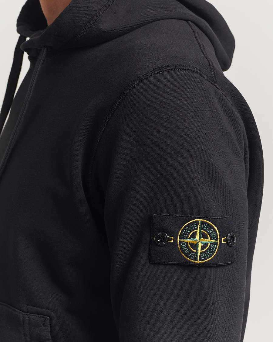 Herr | Tröjor | Stone Island | Garment Dyed Fleece Hood Black