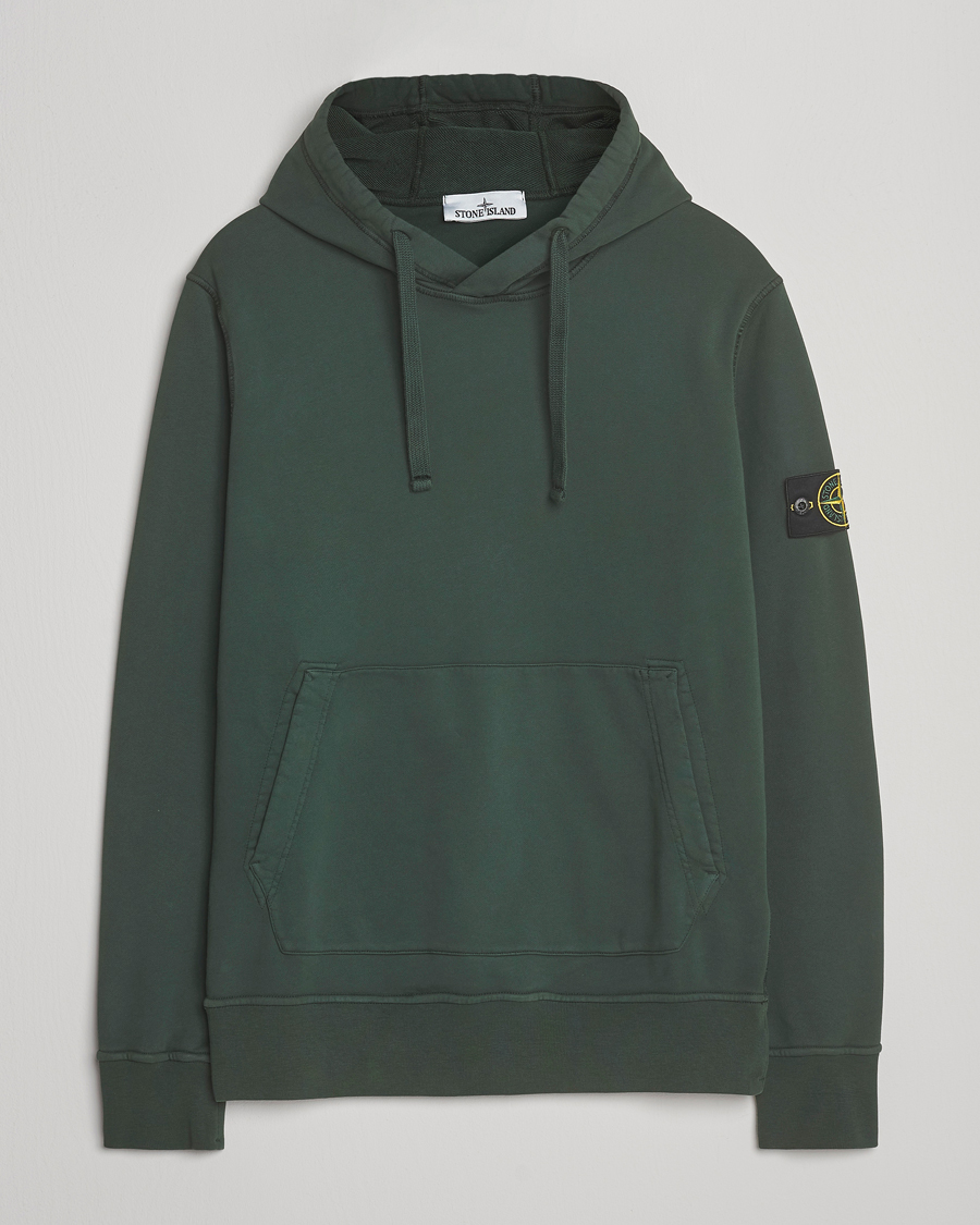 Herr | Tröjor | Stone Island | Garment Dyed Fleece Hood Juniper