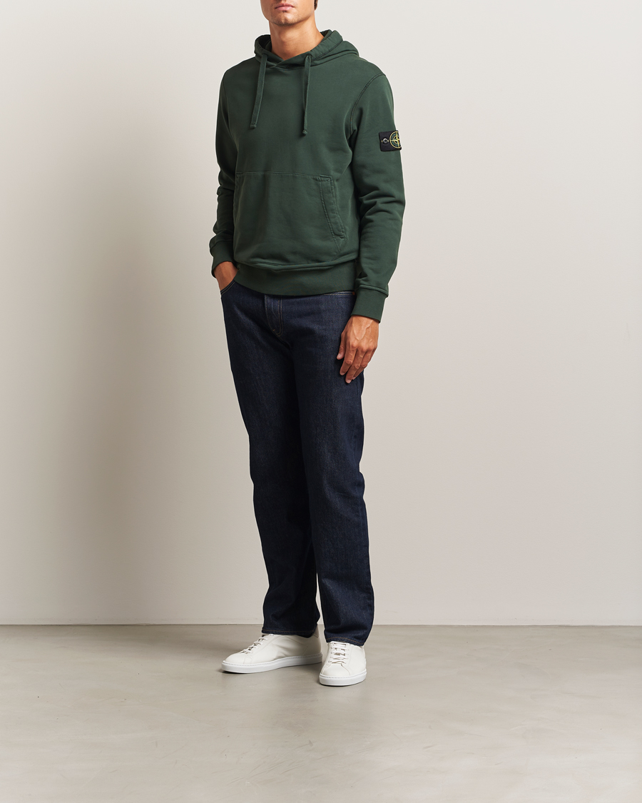 Herr | Tröjor | Stone Island | Garment Dyed Fleece Hood Juniper