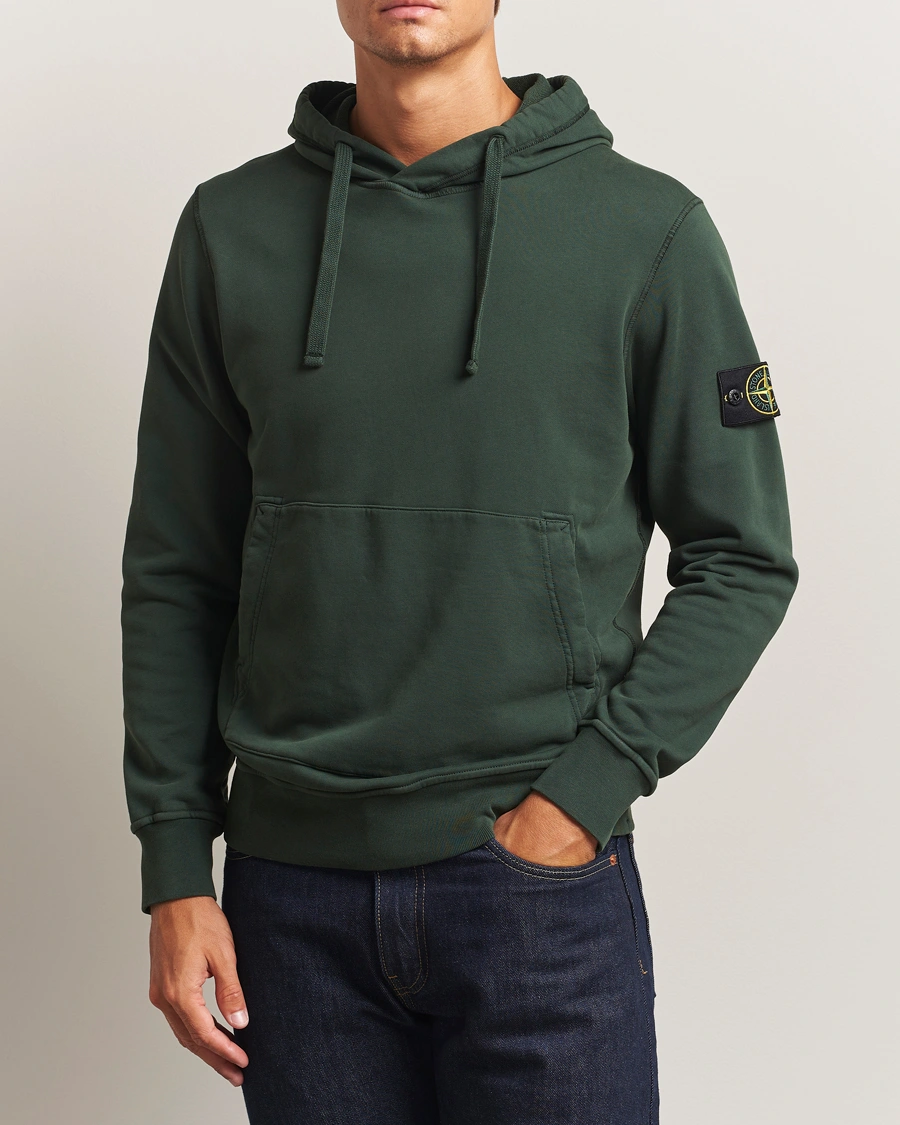 Herr | Tröjor | Stone Island | Garment Dyed Fleece Hood Juniper