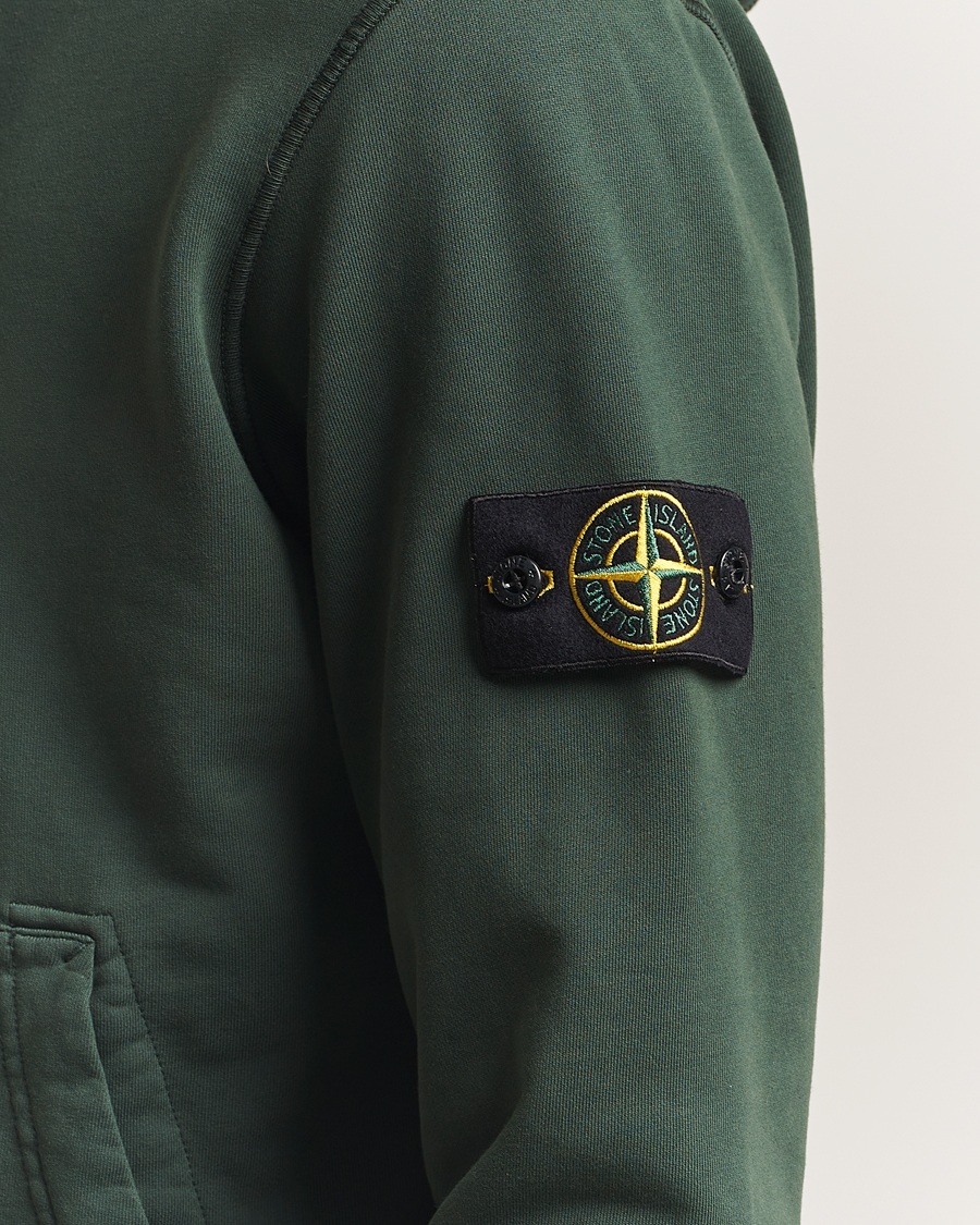 Herr | Tröjor | Stone Island | Garment Dyed Fleece Hood Juniper
