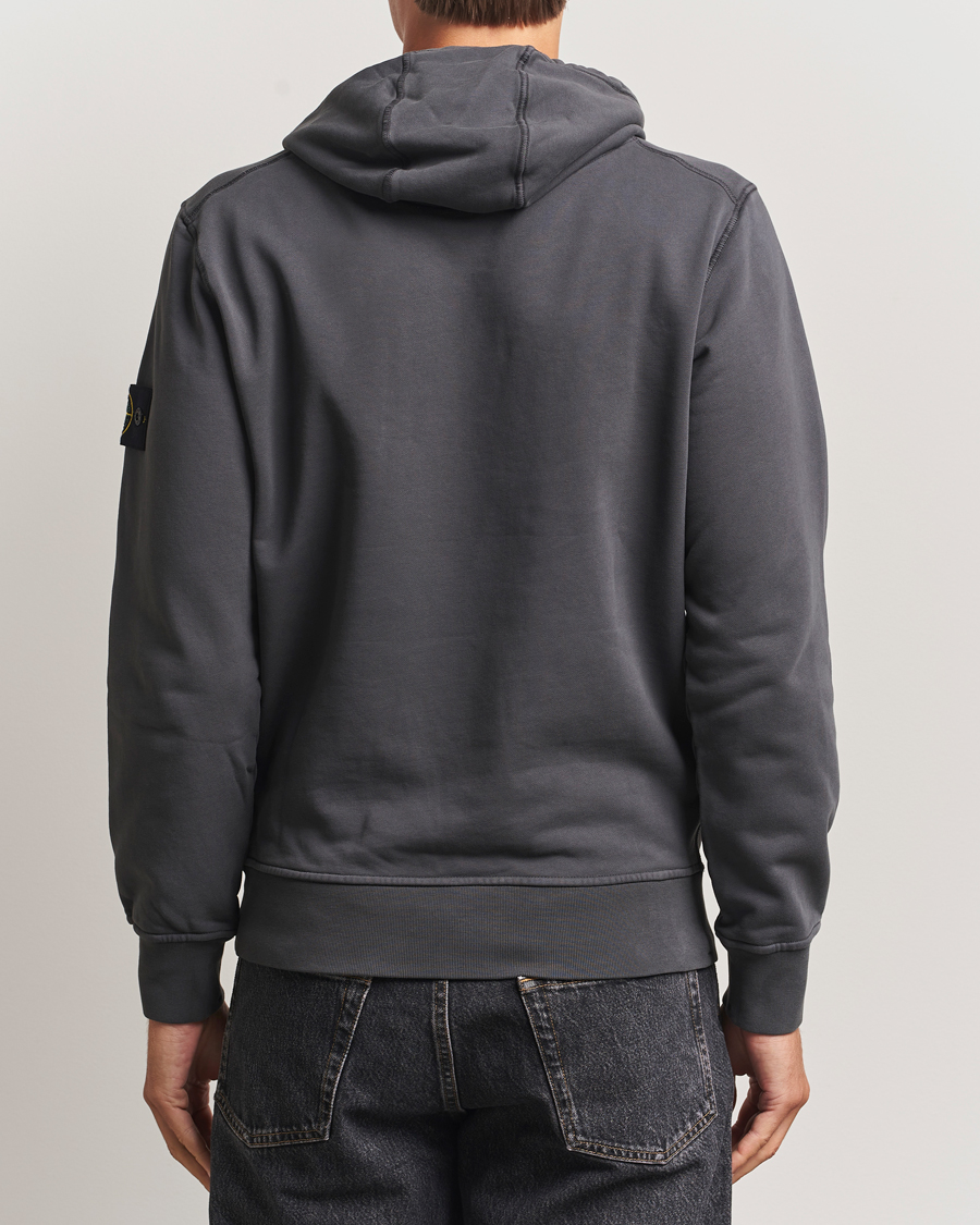 Herr | Tröjor | Stone Island | Garment Dyed Fleece Hood Lead Grey