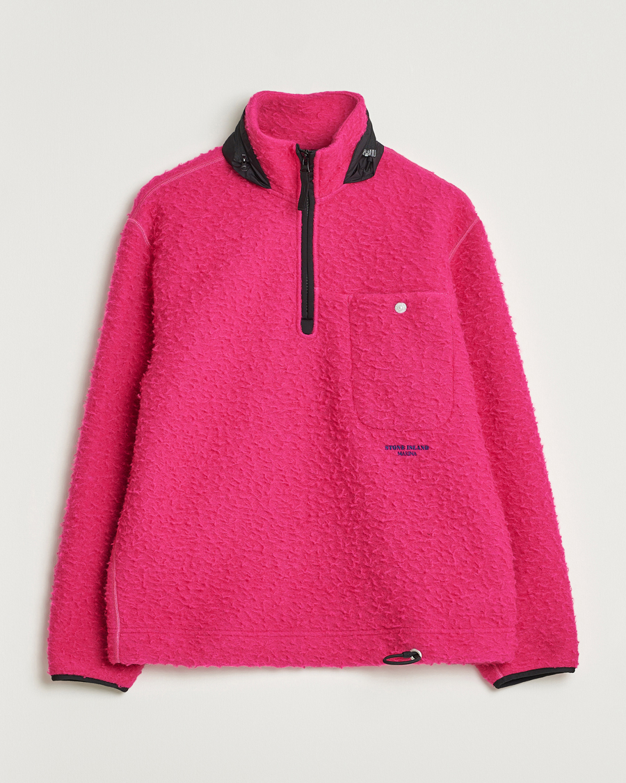 Herr | Tröjor | Stone Island | Marina Ratteen Wool Half-Zip Fuxia
