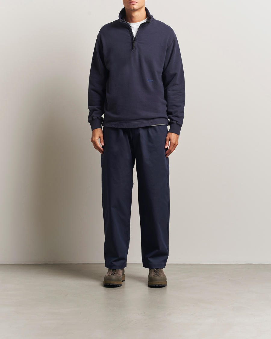 Herr | Tröjor | Stone Island | Marina Brushed Organic Cotton Half-Zip Navy