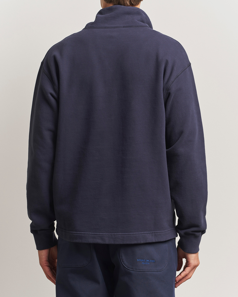 Herr | Tröjor | Stone Island | Marina Brushed Organic Cotton Half-Zip Navy