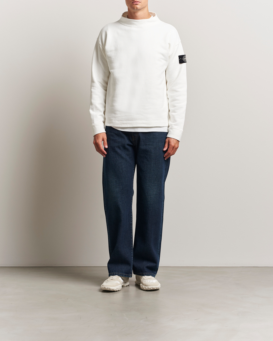 Herr | Tröjor | Stone Island | RAW Knitted Cotton Crew Neck Natural