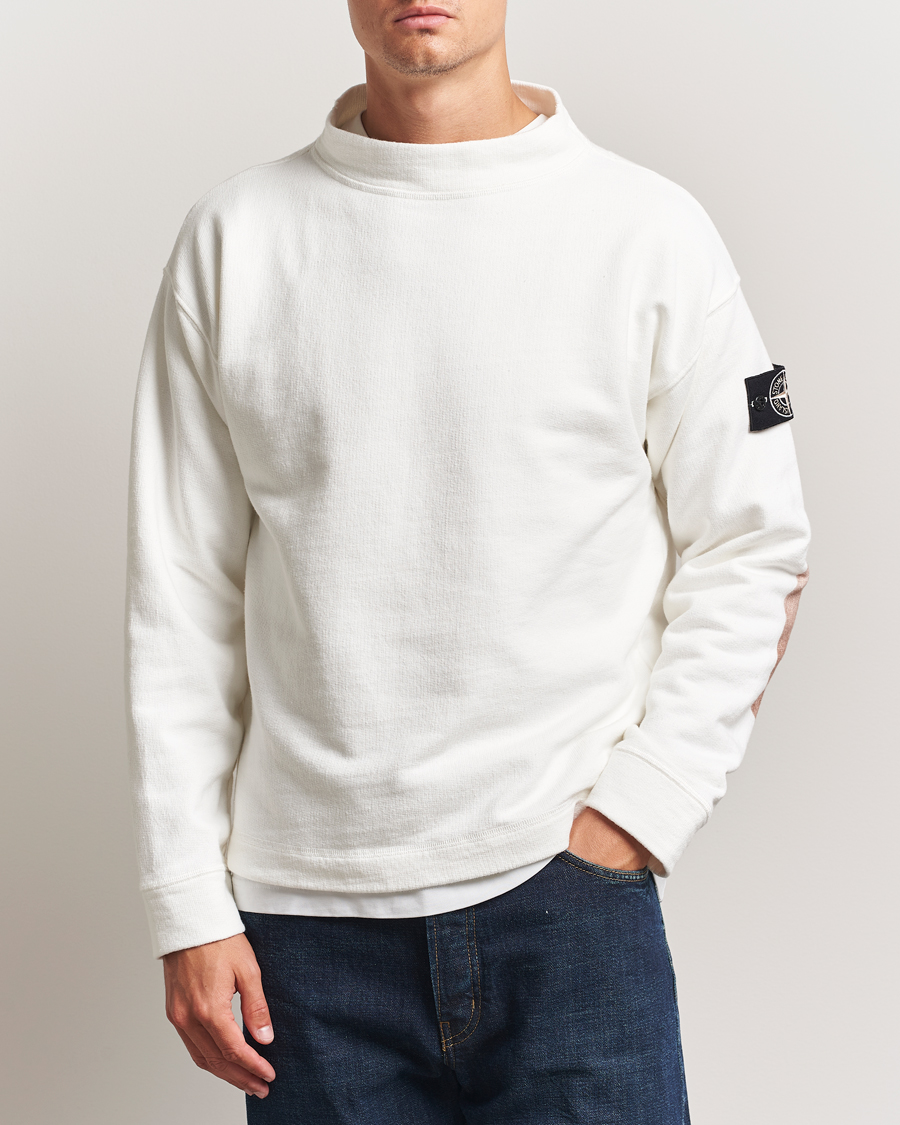 Herr | Tröjor | Stone Island | RAW Knitted Cotton Crew Neck Natural