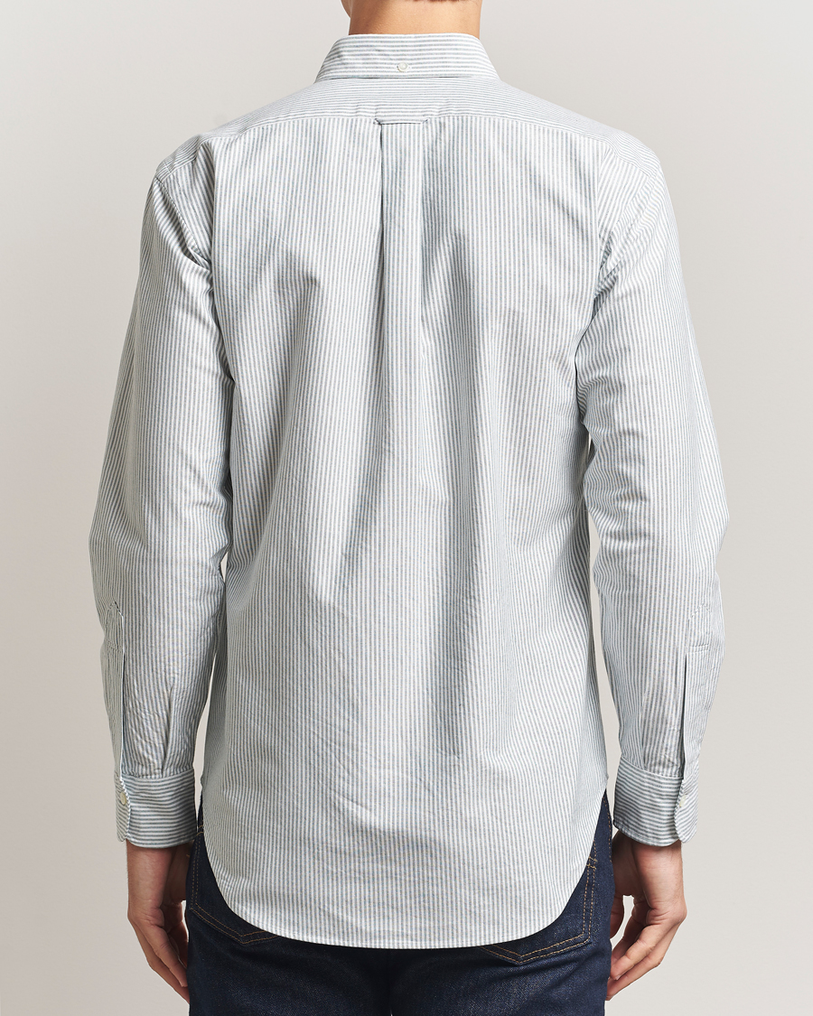 Herr | Skjortor | Kamakura Shirts | Vintage Ivy Oxford Button Down Shirt Green Stripe