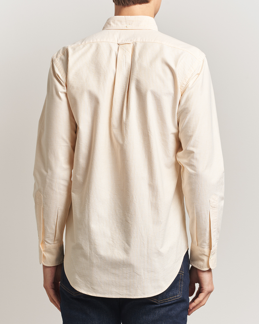 Herr | Skjortor | Kamakura Shirts | Vintage Ivy Oxford Button Down Shirt Yellow Stripe