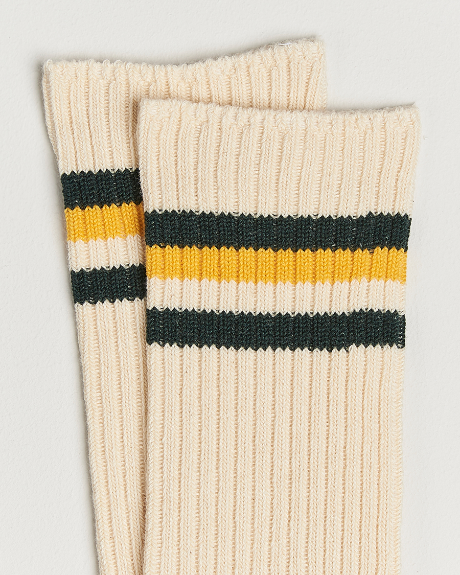 Herr | Underkläder | Kamakura Shirts | Kamakura ShirtsVintage Ivy SocksWhite/Yellow