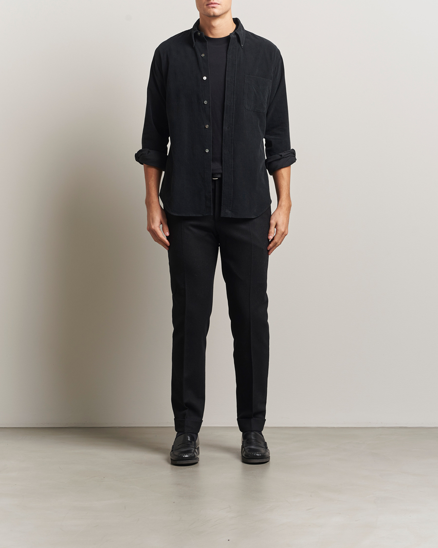 Herr | Skjortor | Kamakura Shirts | Vintage Ivy Needle Cord Shirt Black
