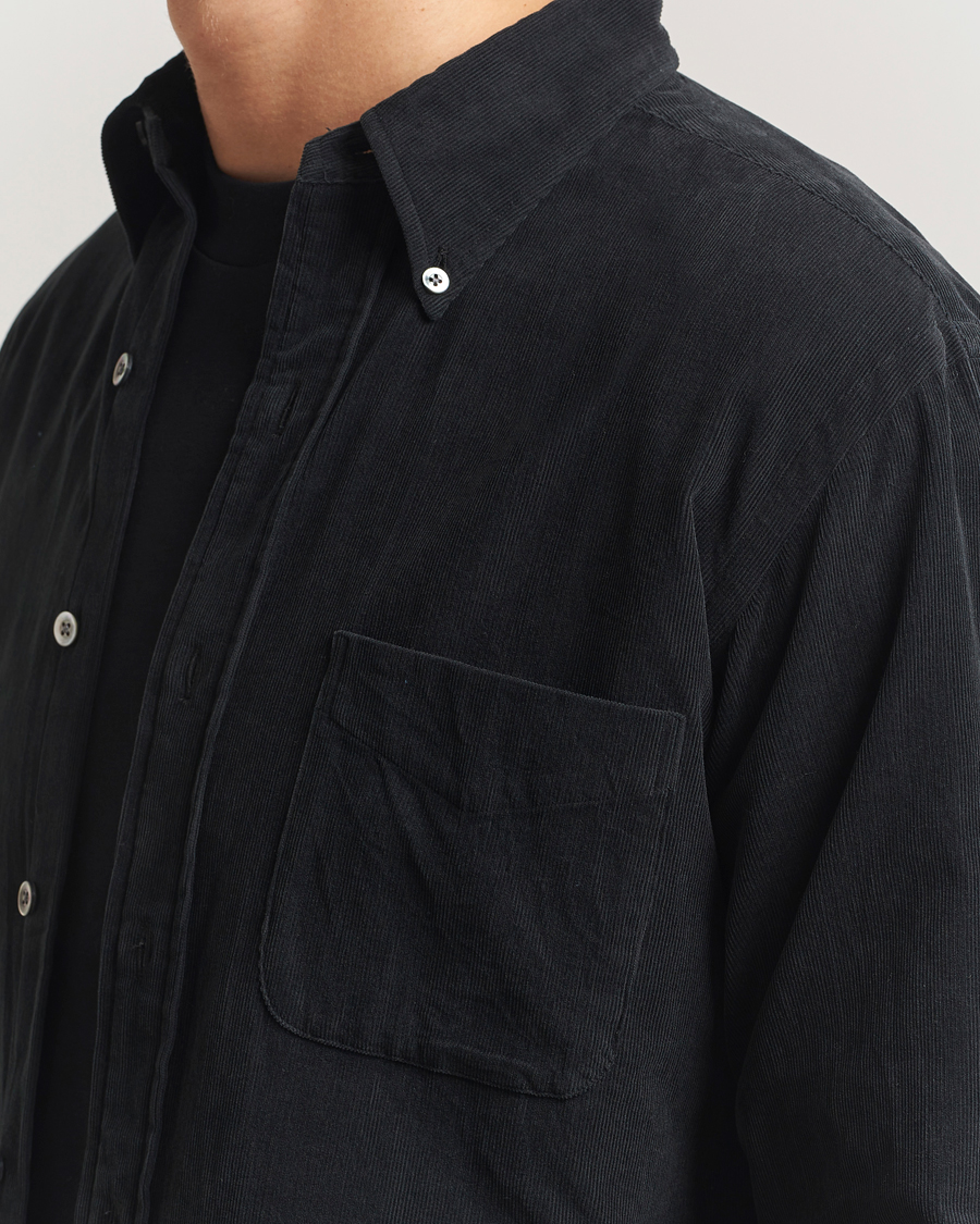 Herr | Skjortor | Kamakura Shirts | Vintage Ivy Needle Cord Shirt Black