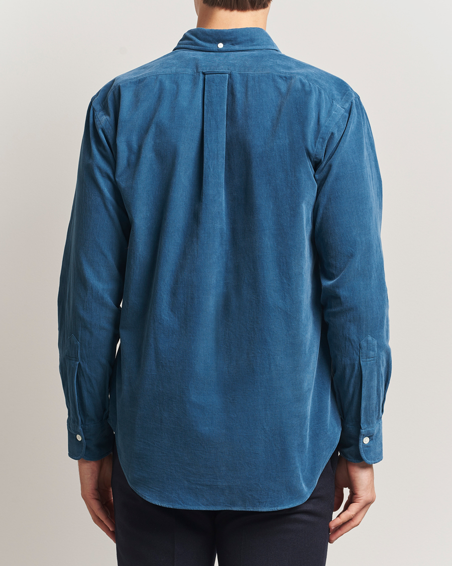 Herr | Skjortor | Kamakura Shirts | Vintage Ivy Needle Cord Shirt Smoke Blue