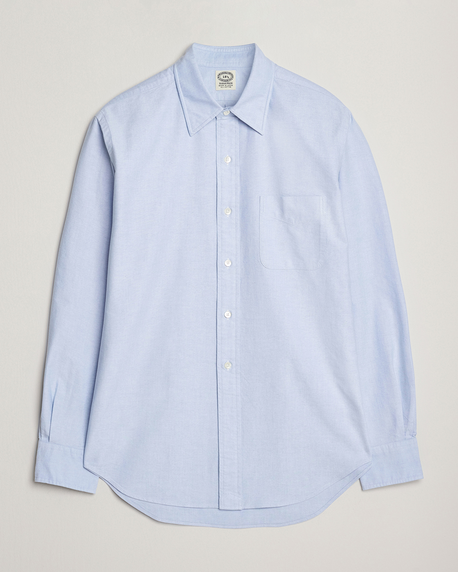 Herr | Skjortor | Kamakura Shirts | Vintagy Ivy Straight Collar Oxford Shirt Light Blue