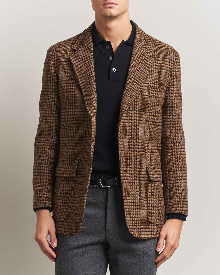 Herr | Kavajer | Kamakura Shirts | Unconstructed Ivy Blazer Brown Glenplaid