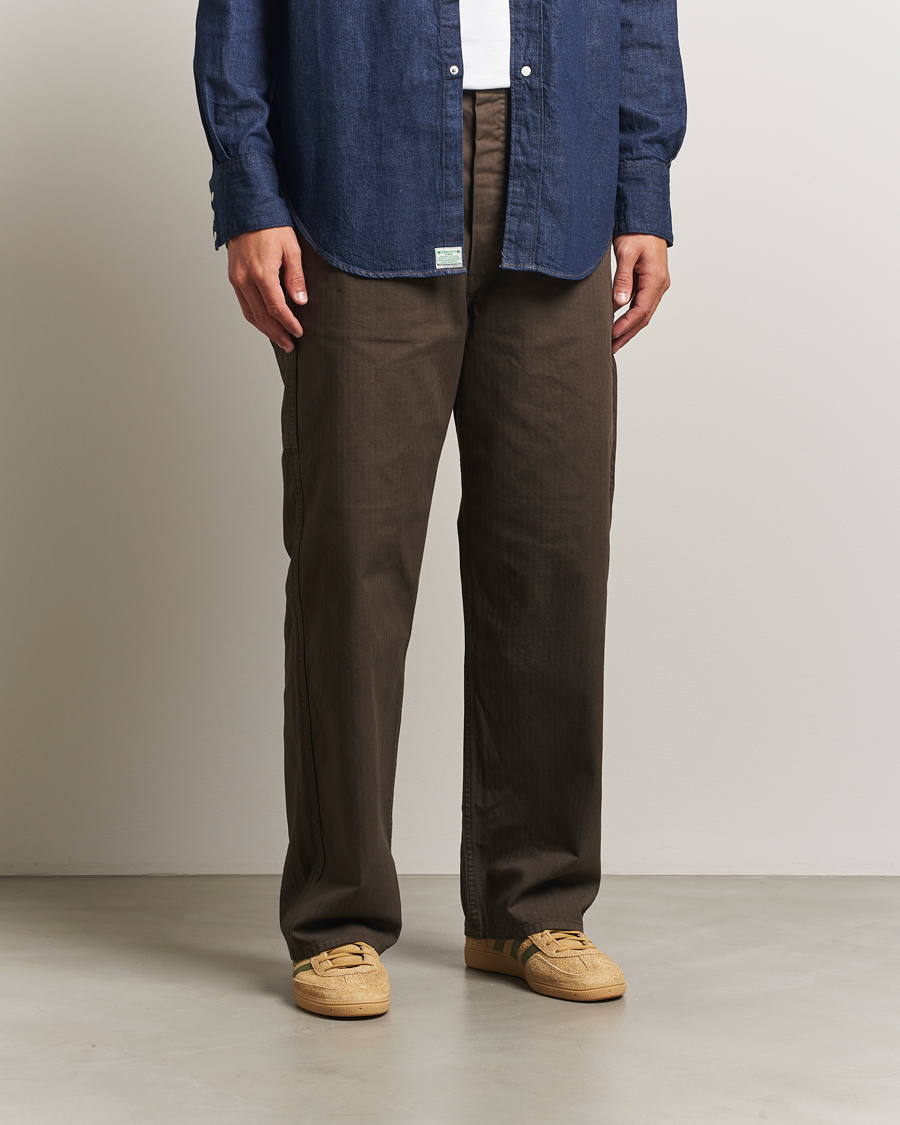 Herr | Byxor | orSlow | Wide Fit French Work Pants Coffee Brown