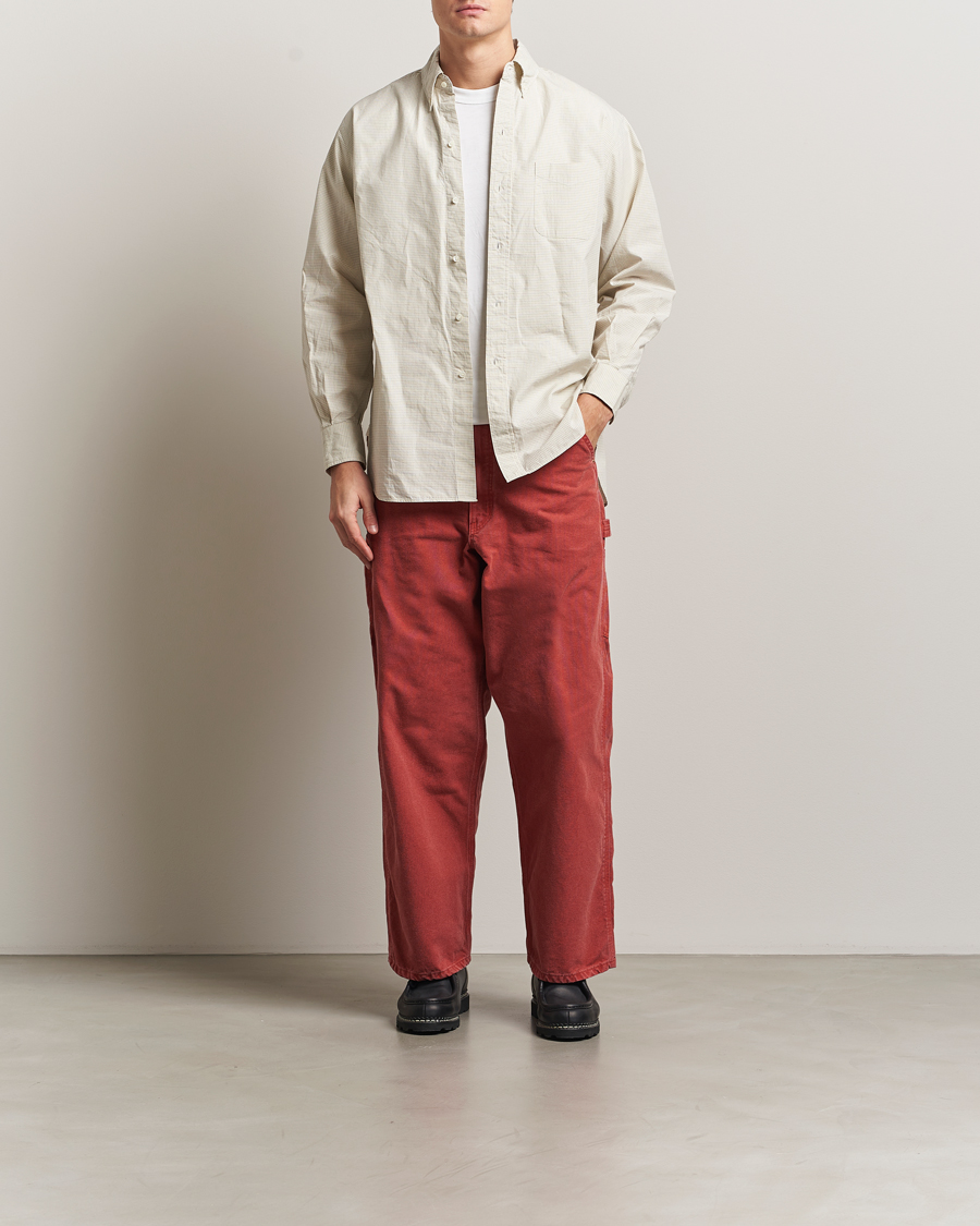 Herr | Byxor | orSlow | Dad Fit Oxford Painter Pants Red