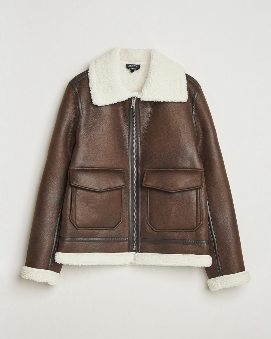 Herr | Jackor | A.P.C. | Tommy Aviator Jacket Brown