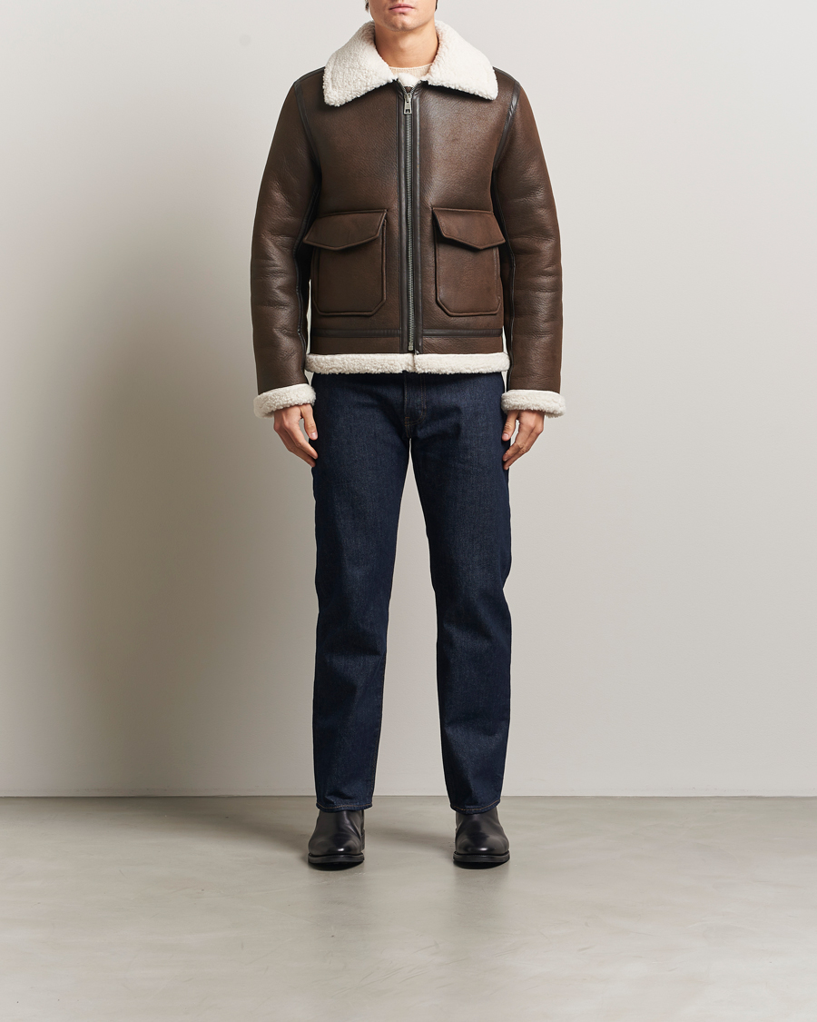 Herr | Jackor | A.P.C. | Tommy Aviator Jacket Brown
