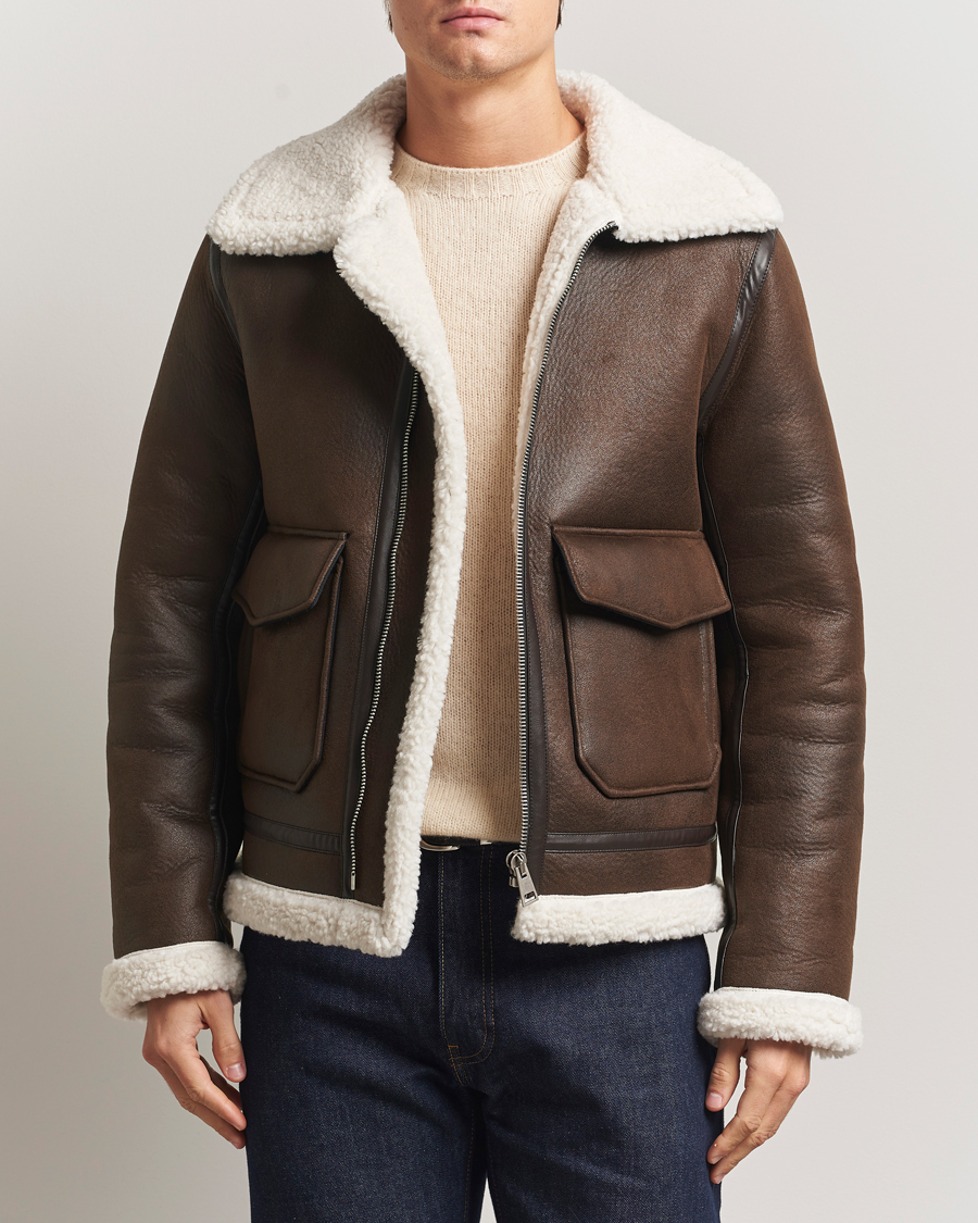 Herr | Jackor | A.P.C. | Tommy Aviator Jacket Brown