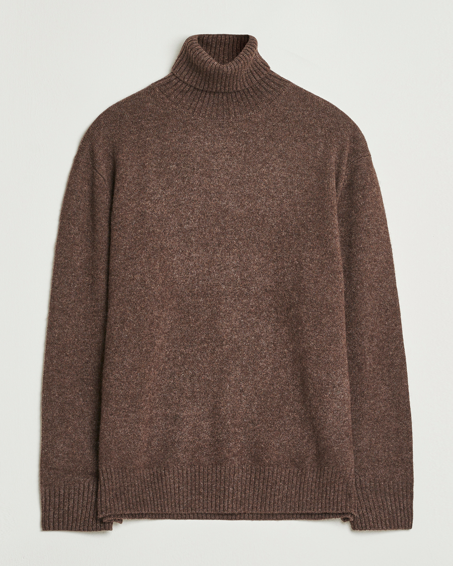 Herr | Tröjor | A.P.C. | Mahe Yak Knitted Rollneck Marron Chine