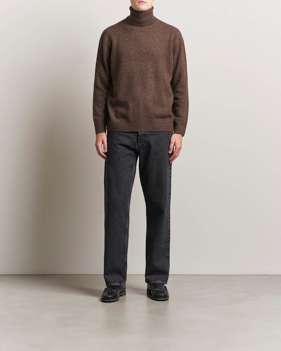 Herr | Tröjor | A.P.C. | Mahe Yak Knitted Rollneck Marron Chine