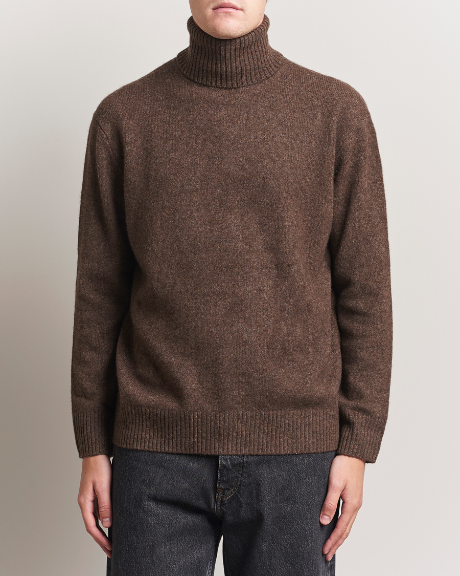 Herr | Tröjor | A.P.C. | Mahe Yak Knitted Rollneck Marron Chine