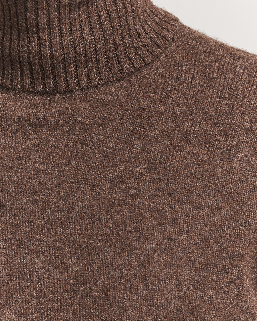 Herr | Tröjor | A.P.C. | Mahe Yak Knitted Rollneck Marron Chine